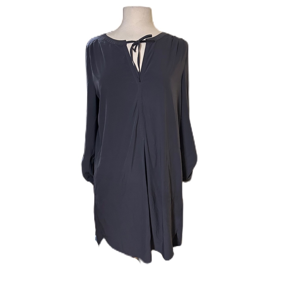 Prana Gray Natassa Rolltab Casual Hiking Shirt Dress Size Medium Long Sleeve